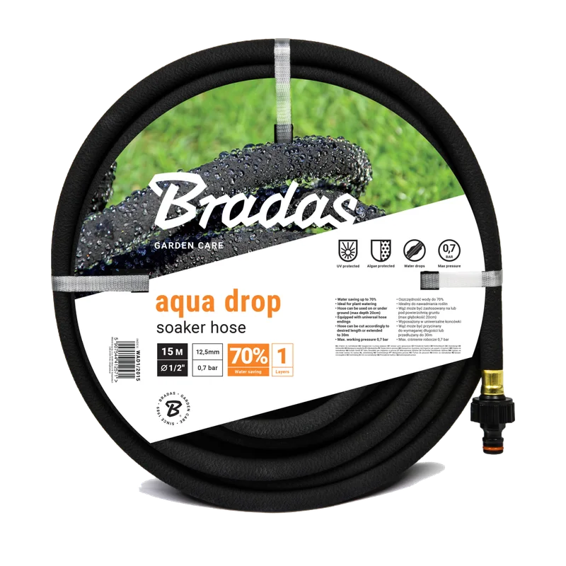 Bradas AQUA-DROP druppelslang 1/2" 15 m – rubber zweetslang