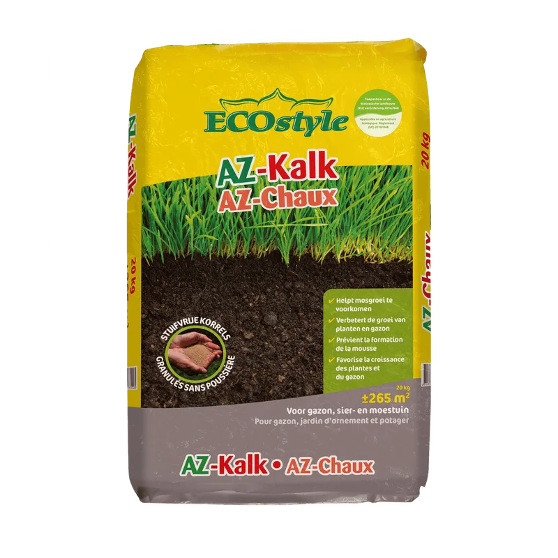 ECOstyle AZ-Kalk 20 kg microkorrel voor moestuin en gazon