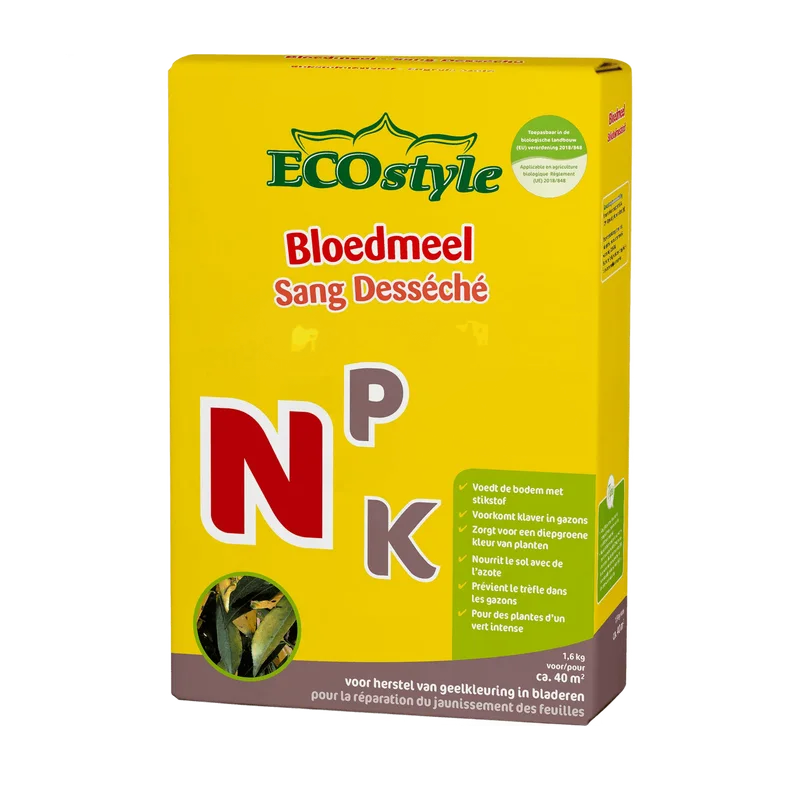 ECOstyle Bloedmeel – stikstof tegen gele bladeren, 1,6 kg
