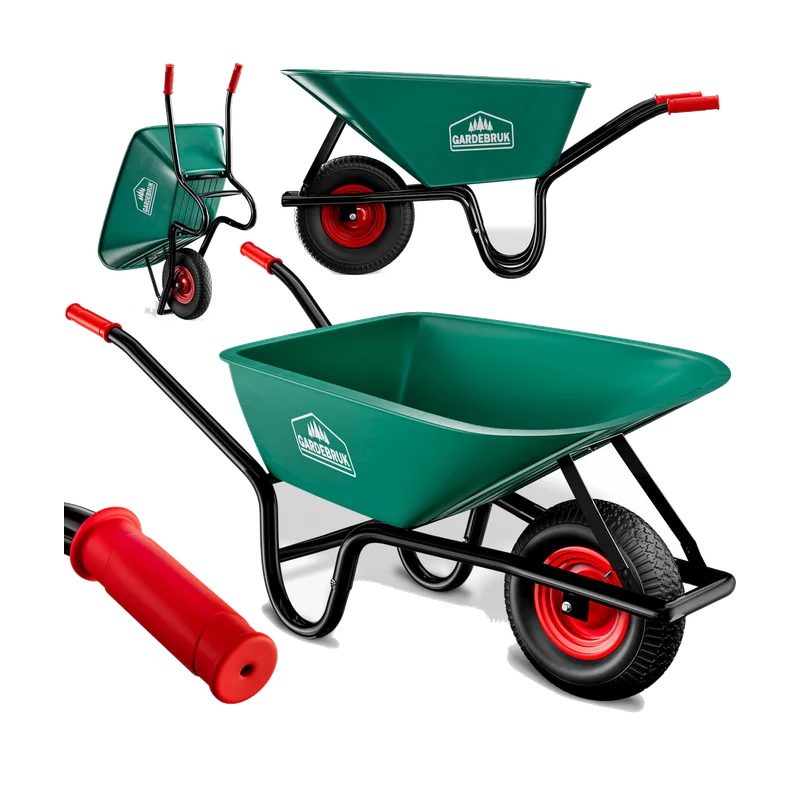 Gardebruk Kruiwagen Groen – kunststof kuip, 100 liter