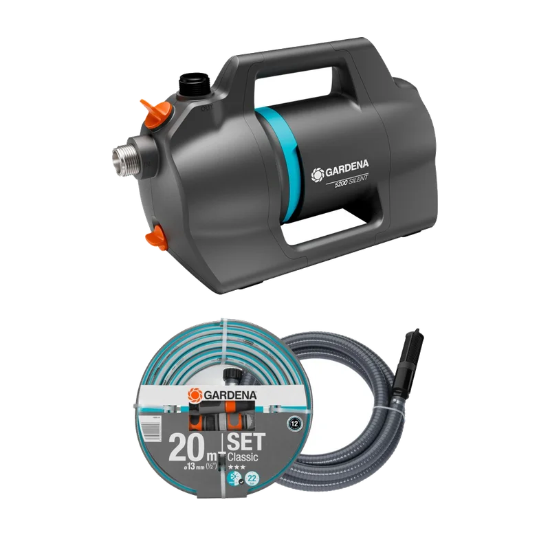 Gardena Besproeiingspomp 5200 Silent Set – met slang
