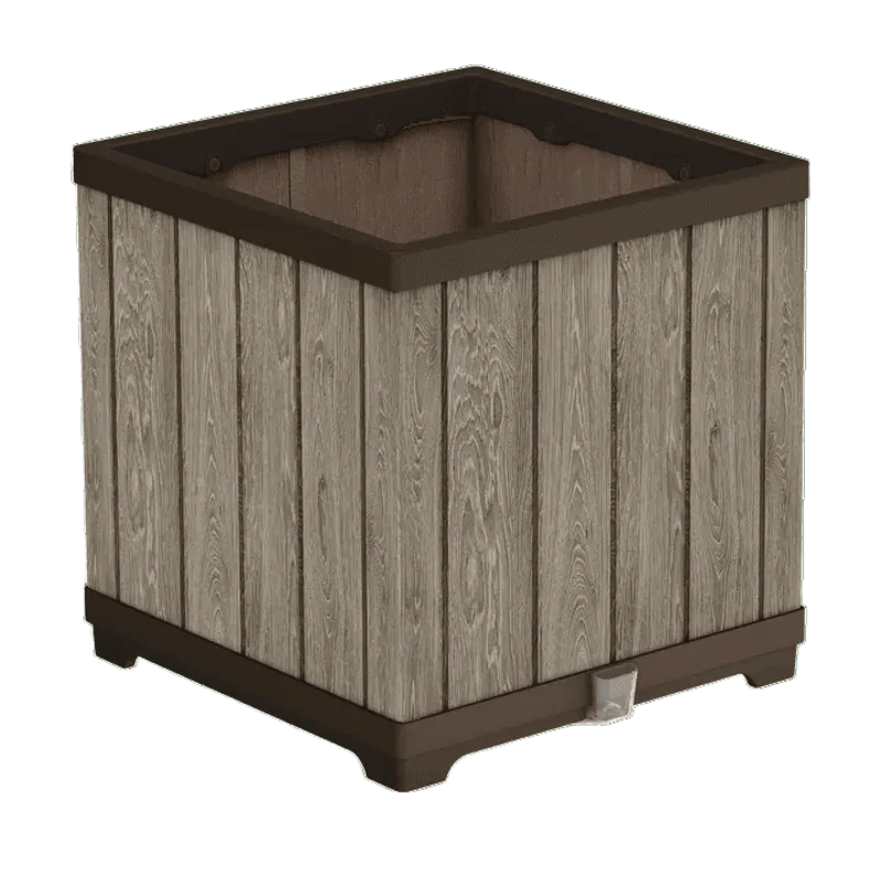 Keter Signature Plantenbak Vierkant 45,5 cm – houtlook, Ashwood