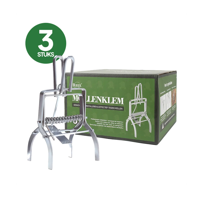 lluux mollenklem – set van 3, gegalvaniseerd staal