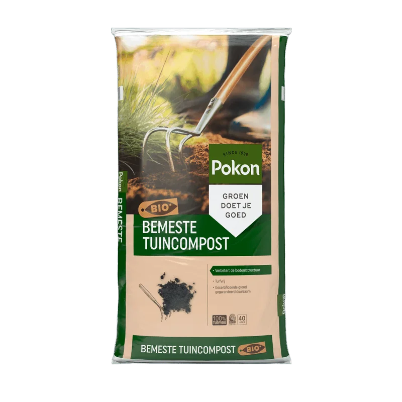 Pokon Bio Bemeste Tuincompost – 40 liter, turfvrij