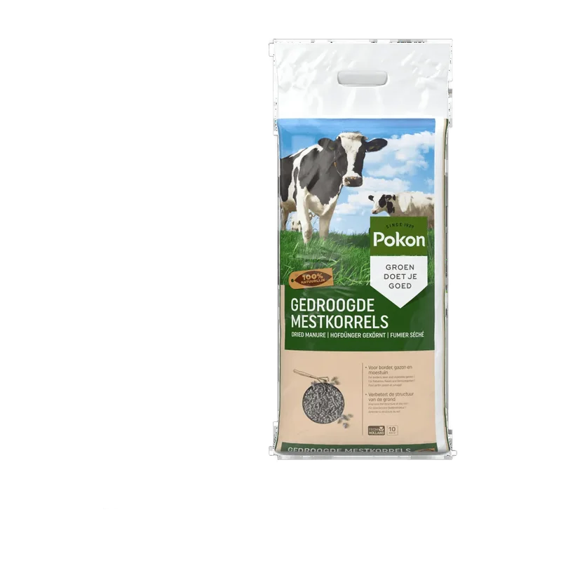 Pokon Gedroogde Mestkorrels – 10 kg, voor 20 tot 60 m²
