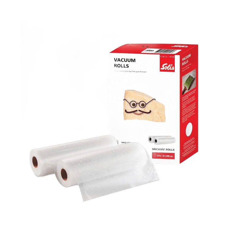 Solis vacuümrollen 20 x 600 cm – 2 smalle rollen folie