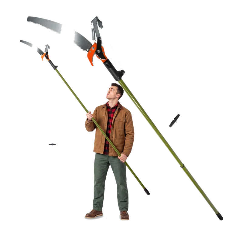tectake Telescopische takkenschaar met zaag – 161 tot 258 cm