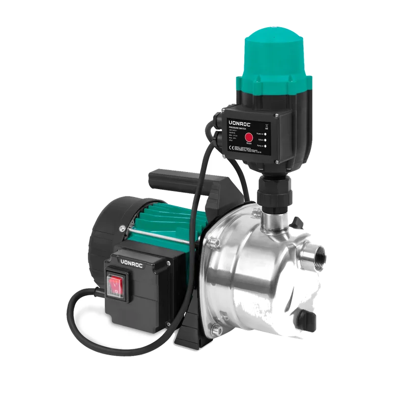 VONROC Hydrofoorpomp 1000W – 3500 l/u met RVS pomphuis