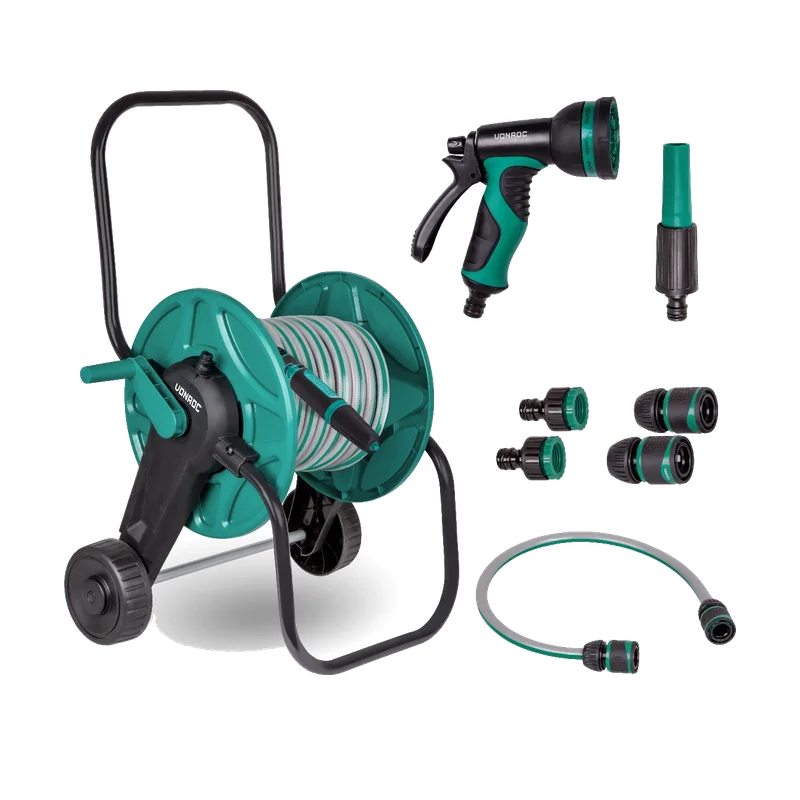 VONROC Slangenwagen set S_HT502XX – 20 m slang en 3 sproeiers