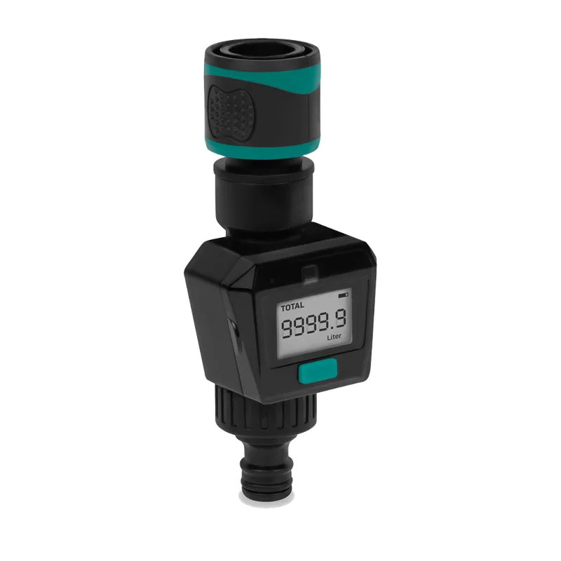 VONROC Watermeter Digitaal – met snelkoppelingen en batterij