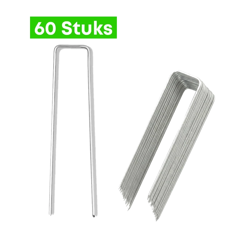 YUGN gronddoekpennen – 60 stuks, verzinkt